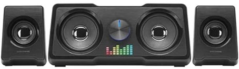 glowster Altavoces 2.2 MS22 35W, Color Negro, con Sonido Envolvente para Juegos, música y Cine en casa.