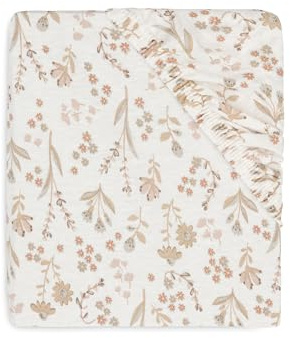 Jollein Spannbettlaken Jersey - Für das Kleinkinderbett - Bloomy - 70/75x140/150cm - 100% Baumwolle - Spannbetttuch - Oeko-TEX Zertifiziert