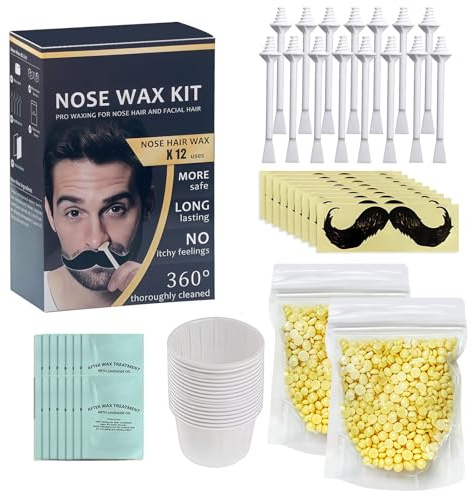 Nasenwachs-Set für Männer und Frauen, komplettes Nasenwachs-Set, Haarentfernungs-Set, für schnelle Nasenhaarentfernung, ideal für Nasenlochreinigung