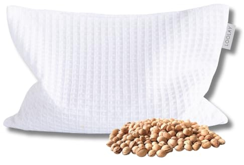 LOOLAY Kirschkernkissen Mikrowelle 20x30 cm – Wärmekissen Waffelpique Baumwolle – Kirschkern Kissen Ideal bei Muskelverspannungen oder Menstruationsbeschwerden (weiß)