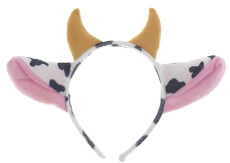 Lodoot Serre-tête oreilles de vache pour maquillage avec corne de vache réaliste