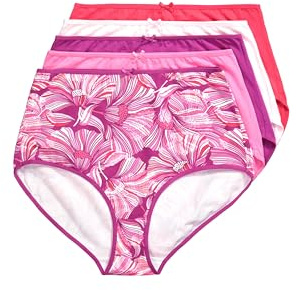 Ulla Popken Damen Maxislips, 3er-Pack, Florales Muster/Einfarbig Slip (1er Pack)