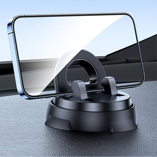 DashLock 360° Dashboard-Handyhalterung – Bleibt stabil auf holprigen Straßen, 360° Drehbare Autohalterung Handy Ohne Kleben, Für Pendler, Mietwagen & Alltag, Rutschfeste Silikonbasis, Schwarz