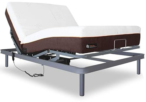Ventadecolchones - Cama Articulada Reforzada Adaptator + Colchón viscoelástico Visco 5 y Mando con Cable Medida 150 x 200 cm