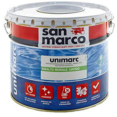 san marco UNIMARC SMALTO MURALE LUCIDO haccp bianco lt. 10