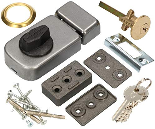 KOTARBAU® Serrure Supplémentaire 50/60 mm Anthracite Verrou de Porte avec Cylindre Extérieur Universelle