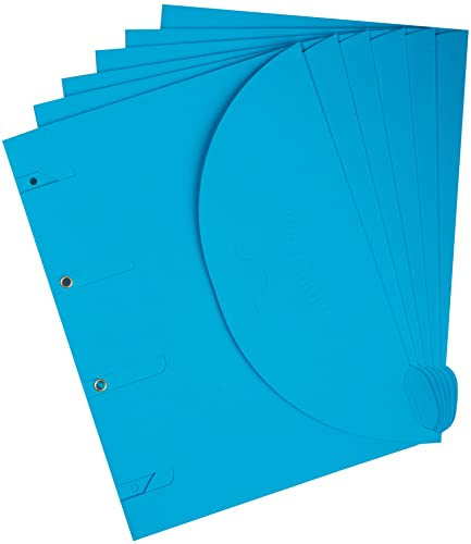 Djois, 117302 - Perforierter Smartfolder A4 Ordner, 100 Stück, Mit Register, Blau, Umweltfreundlich, 100% Recycelt, FSC Zertifiziert, Für Büro, Zuhause, Schule
