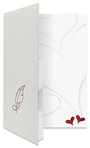 Briefpapiermappe Herzlich neutral BM367 – 20 Blatt Designpapier DIN A4, 15 Umschläge DIN B6, – Hochwertiges Motivpapier Hochzeit, Verlobung, Brief, Jubiläum, Liebesbrief, Herz – Druckerpapier 90 g/m²