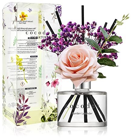 Cocod'or COCODOR Rosa Diffusore a Bastoncini/Lavanda (Garden Lavender) / 200ml / Diffusore per Ambiente, Profumatore Casa, Fragranza Ambiente, Regalo Donna