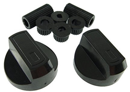 Ufixt Fits Universal Black Control Knobs Toaster Trouser Press Camping Stove Hob x 2