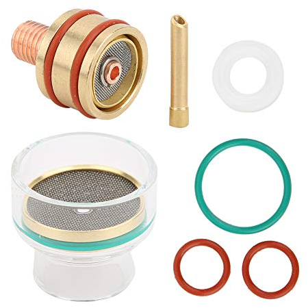 TIG-Schweißbrenner Verbrauchsmaterialien-Set für Gaslinsenkörper mit weißem Kunststoffring, Modelle 1,6 mm, 2 mm, 3 mm, 2,4 mm