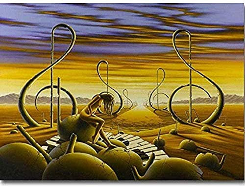 KELDOG Salvador Dali Art Puzzles Wooden Jigsaw Puzzle 1000 Pieces Surreal Abstract Decompression Puzzle Game Toys Portable Rolled Up No Glue Required