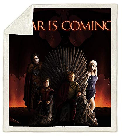 NICHIYO Game of Thrones Decke, Cartoon und Animation Fleecedecke für Erwachsene und Kinder, 100% Mikrofaser, für Schlafsofa und Sofa (16.100 x 140 cm)