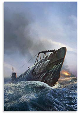 XIEHOU Uboot Poster, dekoratives Gemälde, Leinwand, Wandkunst, Wohnzimmer, Poster, Schlafzimmer, Gemälde, 60 x 90 cm