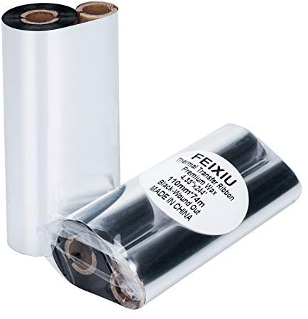 Thermo-Transferband, 110 mm x 74 m, 1 Rolle, Harz-verstärktes Wachs, 1,27 cm Kern-Barcode-Band für Etikett, Tag-Barcode-Druck für Zebra TEC, GC420t GK420t GX420t TLP2442 TLP2844