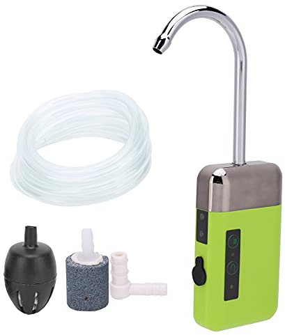 Alomejor Aquarium Sauerstoffpumpe Induktion mit LED-Licht, 210A 3 Modi Sauerstoffpumpe Sensing Pumpwasser Zum Angeln Hände Hände Waschen 28132-210A