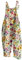 LUCKME Womens Dungarees Casual Boho Sleeveless Jumpsuits Summer Overalls Loose Skull Printed Wide Leg Floral Rompers Long Playsuit with Pocket Holiday Beach UK Size 12-22 (Yellow, XL)