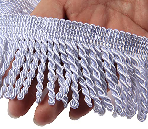 Fenghuangwu Vorhangfransen Bullion Fransenborte 6,3 cm Stoffborten Nähen DIY Dekoration für Vorhang Sofa Kleidung (9,1 m, Weiß)