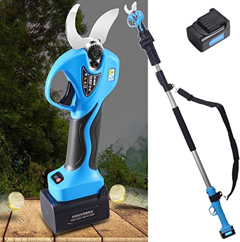 Forbici elettriche portatili Cesoie per potatura a batteria,potatore per rami di albero da 32mm,senza/con asta di prolunga (Misurare : With extension bar)