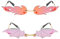 Qixuer Flamme Sonnenbrille, Flamme Sonnenbrille Rot, 1 Flammen Brillen Und 1 Fledermaus Sonnenbrille Farbige Randlose Wellenförmige Sonnenbrillen Brillen Luxus-Trending Funky Festival-Sonnenbrille