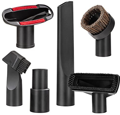 QH-Shop Accesorios para Aspiradoras Universal, Kit de 6 Boquilla Aspiradora para Tapicería, Cepillo Aspiradora y Adaptador, Apto de Aspiradoras de Calibre de 32 mm y 35 mm