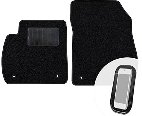 moto-MOLTICO Vorne Fußmatten Auto Velours Autoteppiche Schwarz Automatten Set 2-teilig passend für Opel Zafira C Tourer 2012-2019