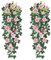 ROLLWAY 4 Stück Künstliche Blumen Hängend 80cm Hängeblumen Künstlich Hängepflanzen Kunstpflanze Hängend Kunstblumen Plastikblumen für Balkon Hochzeit Garten Outdoor Dekoration (2, Rosa-Rose, 95CM)