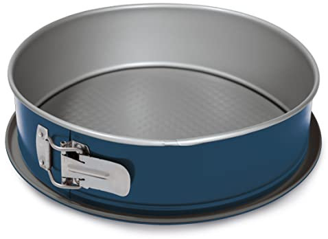 Guardini, Tortiera apribile 1 fondo Ø 26 cm, Fondo salvagoccia, Acciaio prodotto con ridotte emissioni di CO2 con nuovo rivestimento PFAS free, Grigio/Blu, Made in Italy, Linea XBake