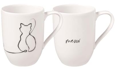 Villeroy & Boch Statement, Taza Grande Cat, 2 Unidades, Porcelana Premium, Blanco
