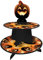 FIESTAS GUIRCA | Bandeja de 3 Pisos Calabaza (40x30 cm) - Decoración de Mesa para Fiestas de Halloween Terroríficas - Ideal para Celebraciones de Miedo - Naranja Negro
