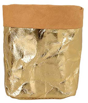 Knadgbft Sukkulenten-Übertopf, waschbar, Kraftpapier, Blumentopf, wiederverwendbare Multifunktionstasche (Goldfarben)