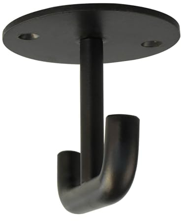 Gedotec Garderobenhaken Schwarz | 1 Stück | Deckenhaken 60 x 60 mm | LIMA | Design Kleiderhaken starr | Edelstahl matt gebürstet | 2-fach Unterbauhaken modern | Doppelhaken inkl. Befestigungsmaterial