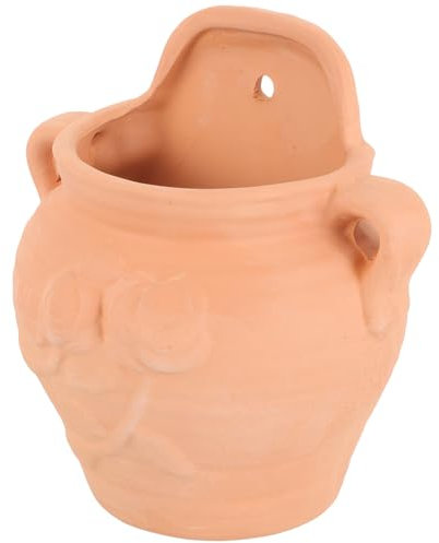 Yardwe Pots De Fleurs Suspendus pour Balcon Support Mural pour Plantes Pot De Fleurs Mural en Céramique Jardinière Inclinée Trou Étanche pour Rosiers