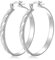 XOEMEL 4MM Creolen Silber, Hypoallergen Echt Silber Creolen für Damen Leicht Creolen Silber 925 Mittelgroß 30MM/40MM/50MM/61MM