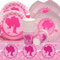 Doyomtoy Stoviglie per Feste, 53 Pezzi Prinzessin Compleanno Decorazioni Piatti di Compleanno Prinzessin,Tazze,Tovaglioli per Bambini Compleanno Favors
