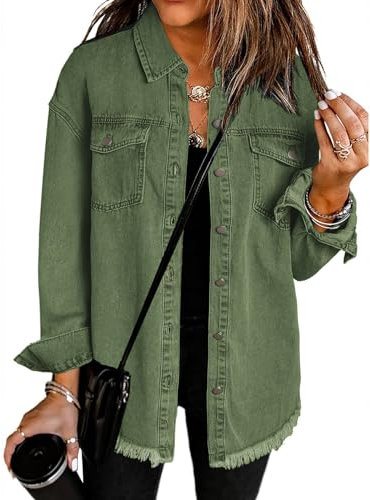 Roskiky College Jacke Jeansjacke Damen Springfield Cowboy Jacke Damen Damenjacken Für Den Übergang Jacken Damen Grün M