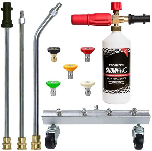 Pro-Kleen Chassis Underbody Undercarriage Cleaner and Snow Foam Lance Compatible with Karcher K Pressure Washers with 5 Spray Jet Adaptors