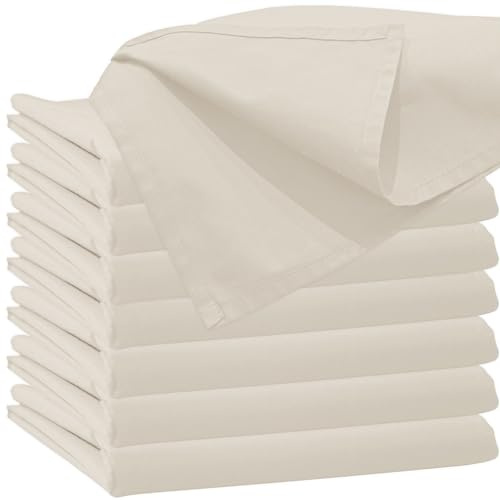Glatte Bettlaken 180x200 cm ohne Gummizug Creme Uni Baumwolle | Einfache Klassische Hotel Betttuch ohne Spanngummi - Hotel Laken Haushaltstuch Baumwollstoff Waschbar