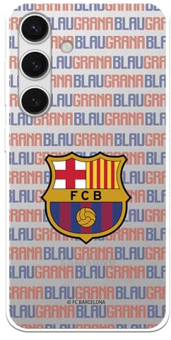 LA CASA DE LAS CARCASAS Schutzhülle für Samsung Galaxy S24, FC Barcelona, Hintergrundschild, Blaugrana, transparent, zum Schutz Ihres Handys, flexible Silikonhülle, offizielle FC Barcelona Lizenz