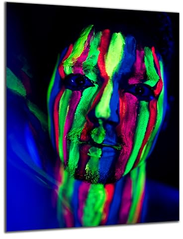 DARO Design - Wand-Bild 6mm HDF 84x56 cm Neon Kopf Gesicht - Wand-Deko Bilder Wohnzimmer