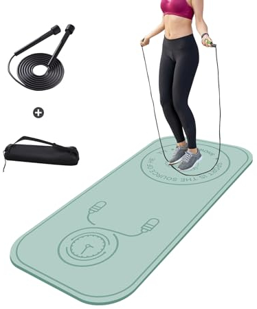 Fiita 8MM Jump Rope Matte mit Indoor/Outdoor Jump Rope Mat als Unterlage für das Springseil ideal zum Seilspringen und für Workouts auf kleinem Raum (140X62CM)