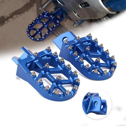 Repose-pieds CNC Moto pour YZ80 YZ125 YZ250 YZ500 YZ490 WR200 WR250 WR500 TTR90 TTR110 TR125 TTR250 XT250 Dirt Pit Bike-Bleu