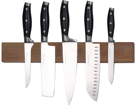 linoroso Magnetischer Messerhalter für die Wand, 41,9 cm, Akazienholz, Magnetleiste, Messerhalter für Küchenutensilien und Heim-Organizer
