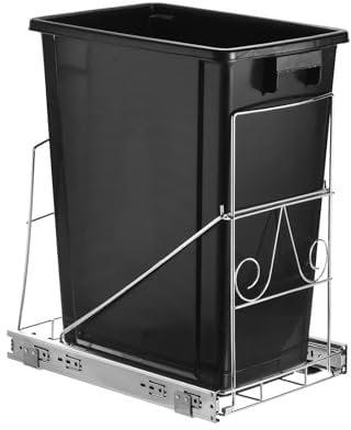uxcell Pull Out Trash Can Under Cabinet, Adjustable Slide Out Shelf for Kitchen Trash Can Under Sink, Slide-Out Cabinet Trash Can Pull Out Kit- bin is not Included