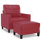 Sessel mit Hocker Weinrot 60 cm Kunstleder,3201012