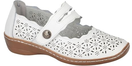 Boulevard L641G-3 Womens Leather Shoe White Size 3