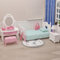 KARLOR Puppenhaus Möbel Set, 12 Stück Miniatur Möbel Set Rosa Bett Schminktisch Schrank Nachttisch Lampe Schmuckkästchen, Puppenhaus Zubehör 1:12 Puppenhaus Schlafzimmer Puppenmöbel Deko（Schlafzimmer）