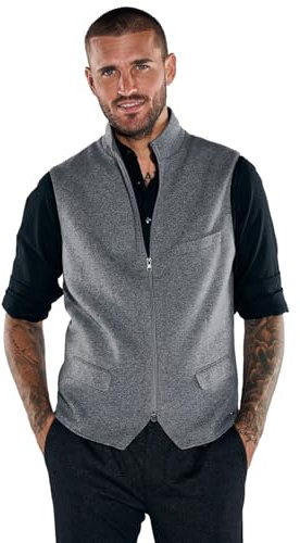 emilio adani Herren Herren Sakko-Weste Slim fit, Grau, 37584, Grau in Größe 56