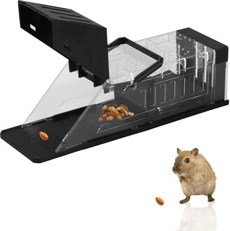 2025 Prämie Mausefalle Lebend, 2 Stück Große Tierfreundlich Lebendfalle Maus mit Luftlöchern, Rattenfalle Lebend Wiederverwendbar, Berührungsfreie Freigabe, für Haus, Büro, Innen und Außen