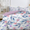 LSSLK Weiß Bettdecke 180x220 4 Jahreszeiten, Wende Blatt-Muster Steppdecke Schlafdecke Bettdecke ohne Bezug Waschbar, Weiche Ganzjahresdecke 180x220 mit 2 Kissenbezug 80x80 cm